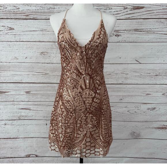 L'ATISTE by Amy New Women's Sequin Open Back Bodycon Dress Size Small - Picture 1 of 15